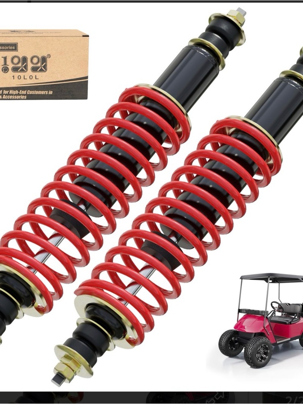 10L0L Golf Cart Front/Rear Shock Absorber Set Coil Over Heavy Duty Shock Abso...